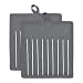 DII 100% Cotton, Machine Washable, Everyday Kitchen Basic, Chef Stripe Commercial Grade, Restaurant Quality Pot Holder Set of 2, Gray