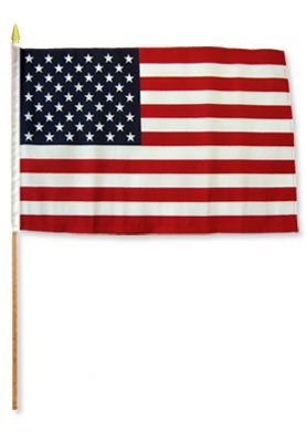 USA Stick Flags - One dozen stick flags - 12" x 18" Hand Held American Stick Flags For Parades, Events, Protests, Elections, Home Decor