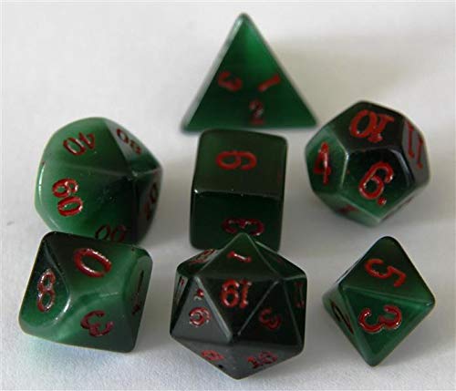 Cystal Caste Catseye green 14mm dice set