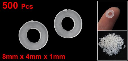 uxcell Nylon Flat Washer 8mm OD 4mm ID 1mm Thickness Sealing Gasket for Faucet Pipe Water Hose Clear, Pack of 500 - Image 2
