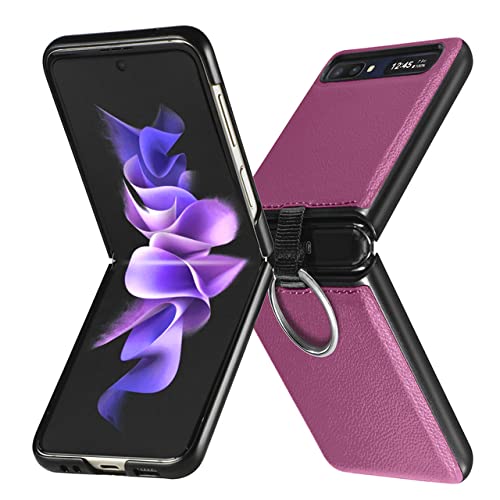 Étui en Cuir pour Samsung Galaxy Z Flip 3 ENILSA Housse Protection Violette