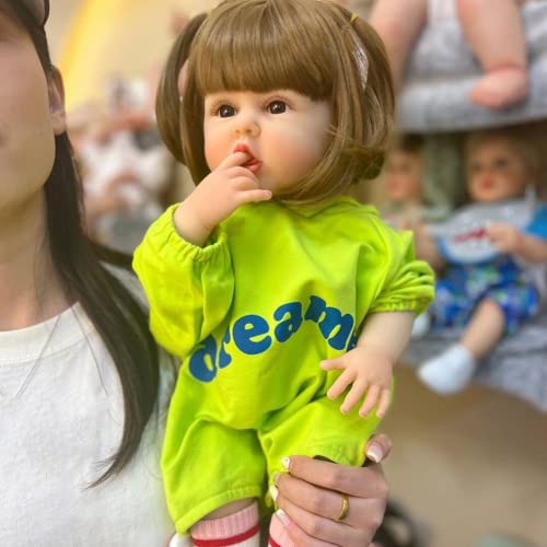 Lonian 22 Zoll 55 cm Vollsilikon Real Touch Reborn Baby Girl Puppe Kinder Badespielzeug wasserdichte Puppe (Blue Eyes) – Bild 5