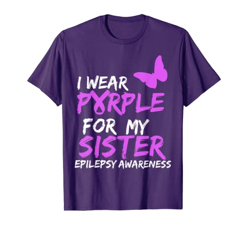 I wear Purple for my Sister Butterfly Epilepsy Awareness Camiseta