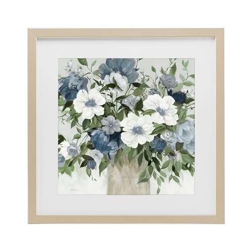 'White & Grey Blossoms'| Framed Print Under Glass