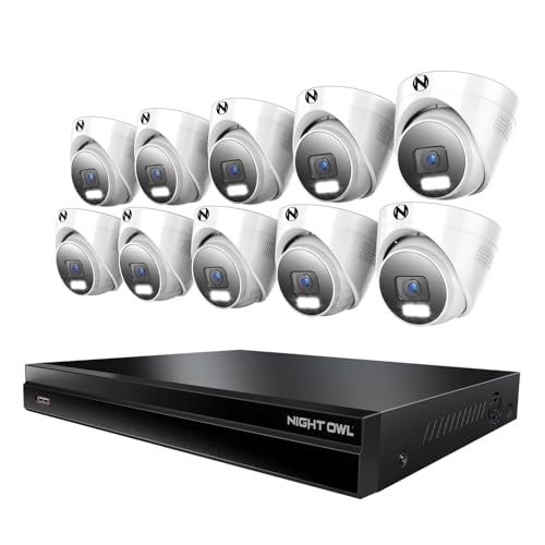 Night Owl 2-Way Audio 32 Channel 12MP NVR with 16TB HDD and 10 Wired IP 12MP Deterrence Dome Cameras