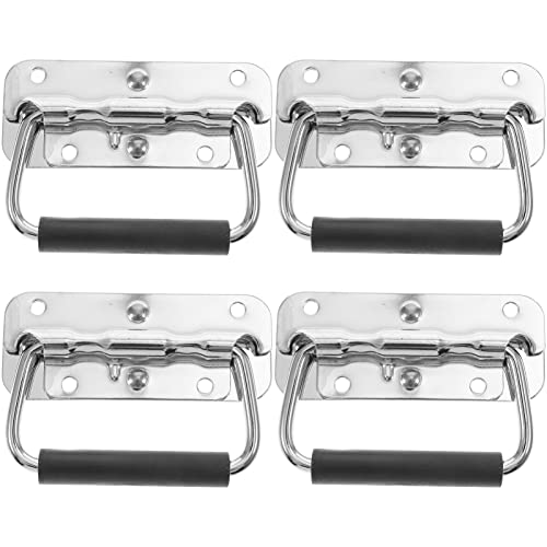DOITOOL Spring Loaded Surface Mount Handle 4-Pack 3.94In Boat Ring Pull Handles for Toolboxes Crates and Storage Cases