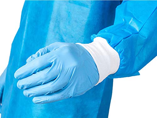 Ever Ready First Aid Disposable Isolation Gown Level 2 with Cuff, Non-Surgical, Blue - 110 Count