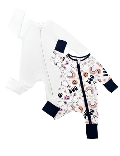 Bow Dream Baby Girl Clothes Infant Outfits Baby boy Clothes Romper Jumpsuit Newborn Coming Home Outfit White Black Ghost 1-3 Months