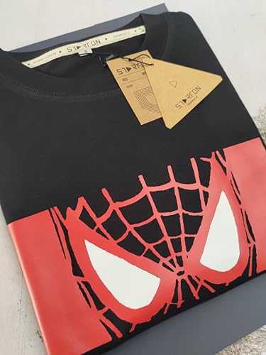 Image of Unisex 100% Cotton Superhero Graphic Printed Drop Shoulder Oversized Fit T-Shirt for Men and Women