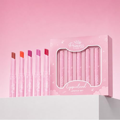 Image of Princess by RENEE Lippieland Lipstick Set Of 5 For Kids & Preteens | Creamy Texture, Subtle Shine | Buildable Pigment, With Coconut Oil & Shea Butter | Moisturizes & Nourishes Lips | 5 x 1.6g