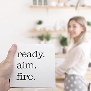 Ready Aim Fire Wooden Block Sign Desk Decor,Funny Bathroom Quotes Wood Plaque Sign Desk Decorations for Farmhouse Home Office Toilet Restroom Bathroom Wash Laundry Shelf Table Decor Ready Aim Fire Wooden Block Sign Desk DecorFunny Bathroom Quotes Wood Plaque Sign Desk Decorations for Farmhouse Home Office Toilet Restroom Bathroom Wash Laundry Shelf Table Decor