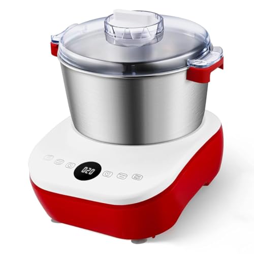 Amasadora eléctrica con función de fermentación, amasadora de masa de 5 l, amasadora automática, funcionamiento silencioso, temporizador por microcomputadora, batidora de pie para hornear en casa