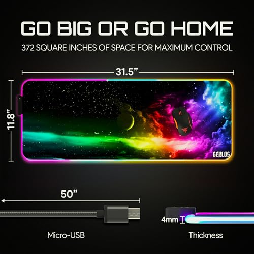 Gerlos RGB Large Gaming Mouse Pad