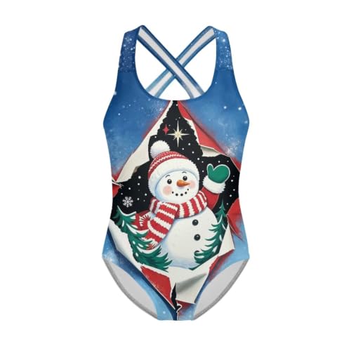 Image of Girls One Piece Cat Swimsuits Quick Dry Cartoon Beach Bathing Suit Crossback Swimwear for Kids 5-14 Years