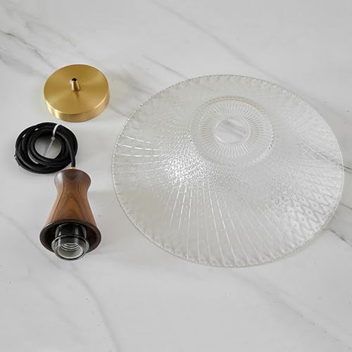 Pendentif américain en verre de noyer rétro à suspension légère - 3
