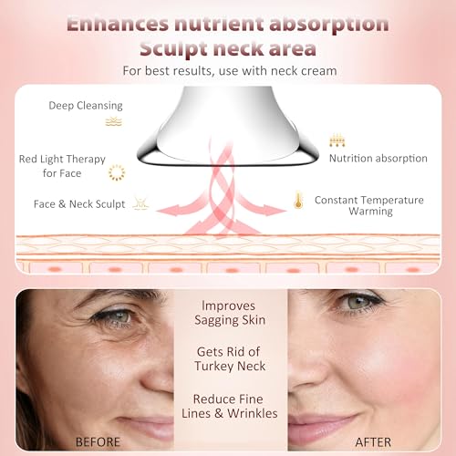Image of 5 Color Neck Face Massager -Water Resistant Facial Massager Tool for Skin Care at Home, Vibrating Face Massager Sculptor with 5 Red Light Beauty Device