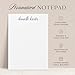 Personalized Notepad for Women or Girls w/Lowercase Custom Name, Simple Personalized Stationery Notebook, To Do List, Memo Pad, Your Choice of Size, Sheet Count and Color - Graceful Pad