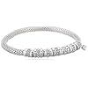 Nine West Women's Silvertone and Crystal Bracelet Rondel Stretch