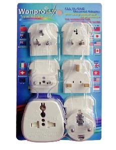 Wonpro Universal Travel Plug Adapter Kit – 6 Adapter Plugs for Overseas Travel with Type A/B, C, E/F, G and I