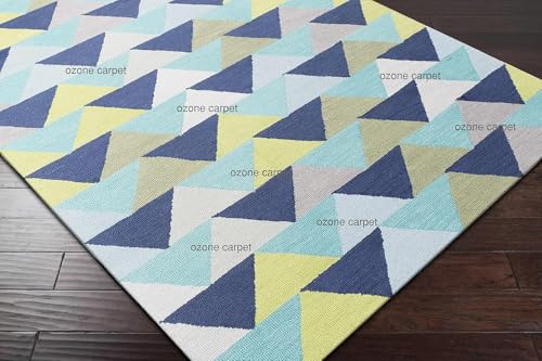 Image of Hand Tufted Wool Carpets Anti Shedding Rug Modern Carpets for Living Room Size 6x8 Feet
