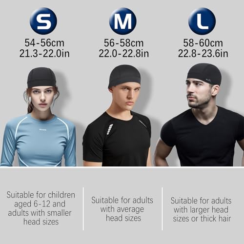Image of GXCROR 3 Pack Cooling Skull Cap with Sweat-Wicking & Anti-Odor Technology Quick-Dry Helmet Liner for Cycling Motorcycle