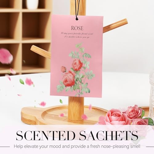 Image of Rose Scented Sachet Bags - 12 Pack Drawer & Closet Freshener, Long Lasting Odor Eliminator for Wardrobes, Cars & Storage, Home Fragrance Air Freshener Sachets