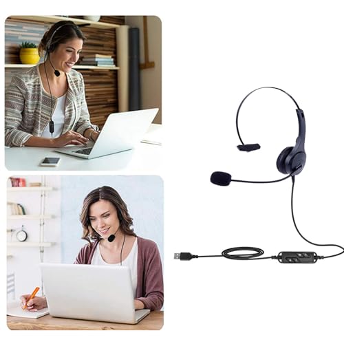 Casque USB avec microphone et coussinets antibruit pour ordinateur