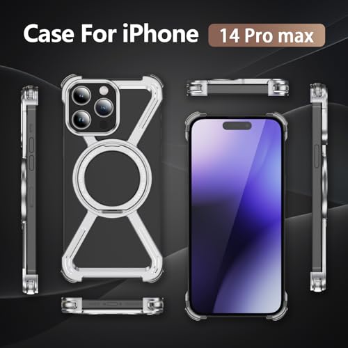 Housse iPhone 14 Pro Max titane argent au design minimaliste - 4