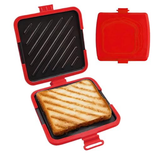 Sandwich Press | Máquina Antiadherente Sin Electricidad | Tostador Y Sandwichera Para Microondas Desayuno | Para Pan Empanada Quesadilla Desayuno Casa Viaje Preparación Alimentos