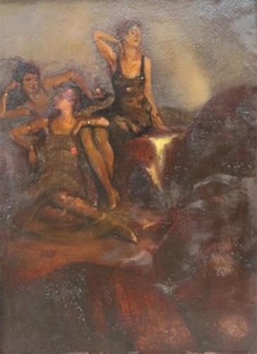 Affiche Trois Jeunes Femmes de Jan Frans De Boever pour sublimer la décoration de votre salon 60x90cm