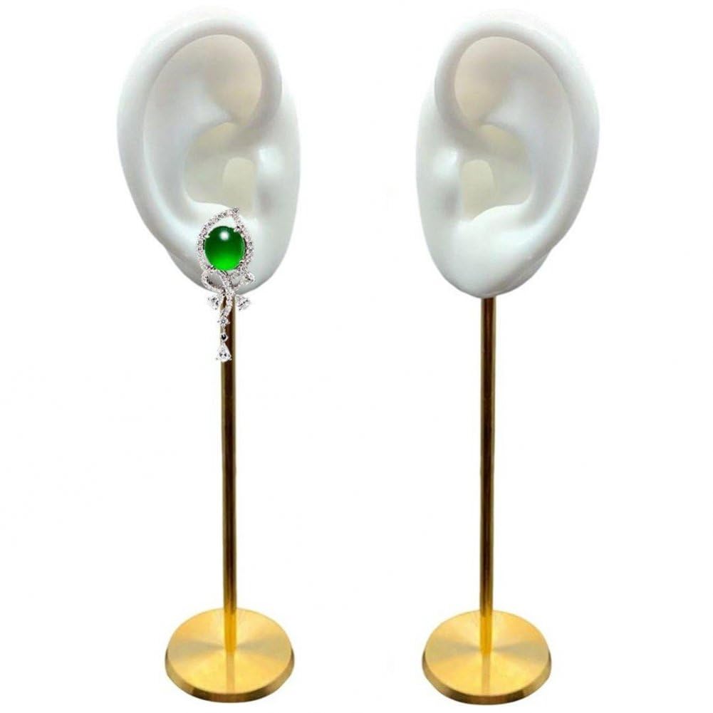 Présentoir de boucles d'oreilles en silicone avec 2 modèles d'oreille
