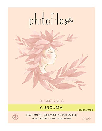 PHITOFILOS Polvo Puro de Curcuma - Color dorado y rubio brillante para cabello rubio y castaño claro