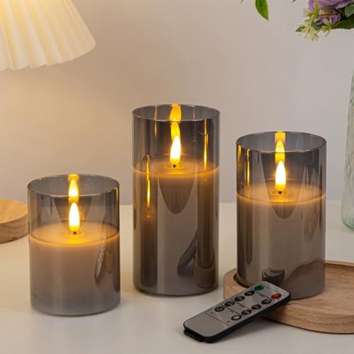 Lot De 3 Bougies LED Halloween Sans Flamme - Blanches Scintillantes Avec Minuterie, Déco Intérieure