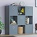 Vida Designs Durham Cube Bibliothèque de Rangement pour Salon ou Bureau (9 Cubes et 5 paniers Gris, Gris)