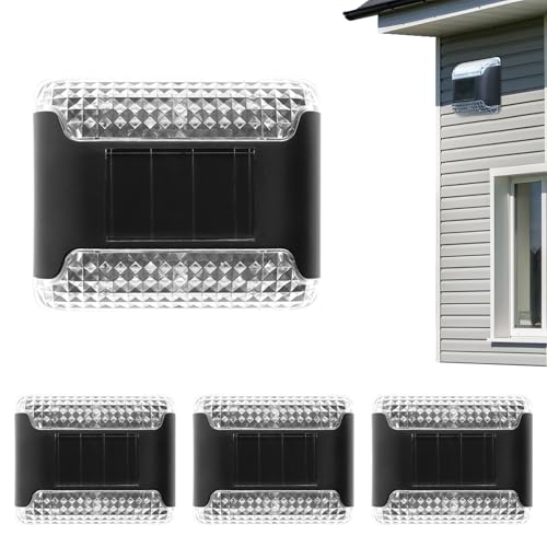 Genérico Luces Solares Para Pared Exterior, Luces Solares De Pared Impermeables Para Exteriores, 4 Unidades Lámparas LED Decorativas Brillantes para Jardín, Paisaje, Patio y Césped