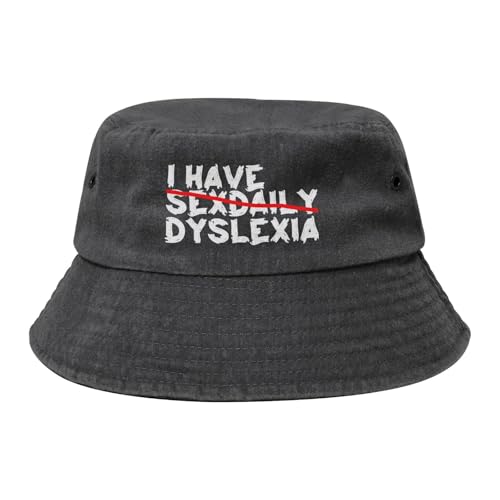 Qauirfe I Have Sexdaily Dyslexia Fashion Cowboy Denim Fisherman Hat Outdoor Fishing Cap Sun