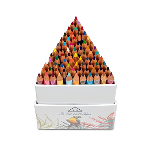 Parrot Premier 72Ct Wooden Colored Pencils, Soft Core, Triangular-Shaped, Pre-Sharpened, For Artists, Adult & Kids Coloring Book, Perfect For Drawing, Coloring, Blending, And Shading #TOP3