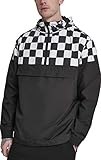 Urban Classics Herren Check Pull Over Jacket Jacke, Schwarz (Blk/Chess 01713), XXX-Large (Herstellergröße: 3XL)
