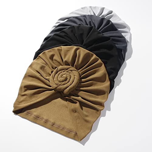 Image of KYNARI Turban Head Wraps for Women, Pretied Stretch Bonnet Hair Wrap | African Knot Turban Hats Pre Twist Headwear Soft Head Scarf Elastic and Breathable Head Covering Cancer Caps for Black Women