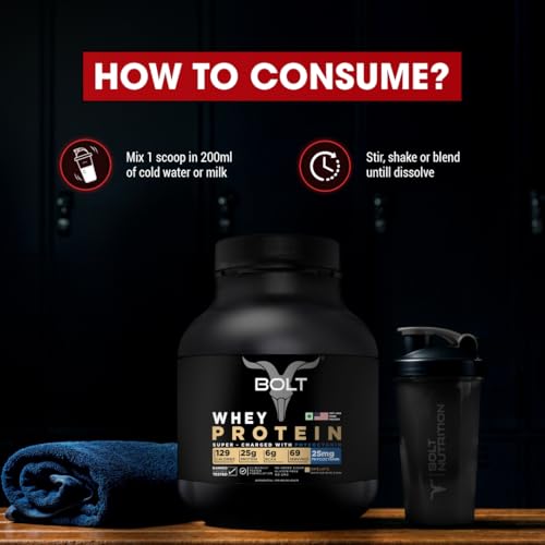 Image of Bolt 100% Whey Protein Powder| 25g Protein Per Scoop, 6G BCAA | Cafe Latte | 5Lb /2.268kg (69 Servings)| Muscle Recovery | Lean Muscle Support | Low Carb | Fast Absorption |Gluten-Free | Easy to Digest