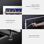 Yeego Wine Fridge Cooler - 24 Inch Dual Zone Wine Fridge Hold 47 Bottles, 40-65°F Wine Refrigerator Glass Door, Built in, Freestanding Under Counter Fridge for Beer Soda Drink Home Bar Office - Image 6