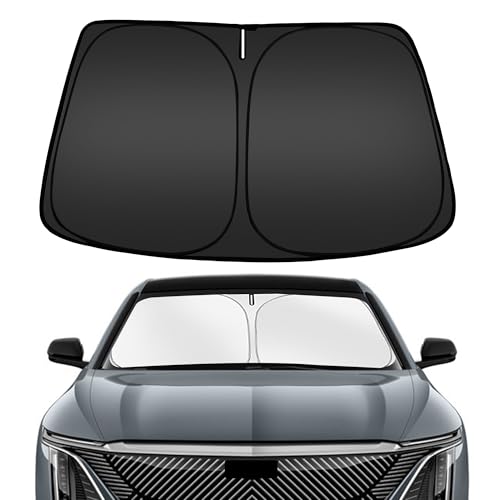 Image of ARISMOTOR Windshield Sun Shade for Cadillac Lyriq Electric 2023-2025 2026, Custom Fit Foldable Front Window Sunshade Sun Visor Protector, Block UV Rays Keep Your Car Cooler