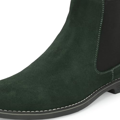 Image of Blue Leather By Centrino Genuine Leather Men's Formal and Casual Leather Boots | Versatile and Sophisticated Chelsea Boots for Every Season | Fashionable Elegant Boots for Any Occasion (3964)