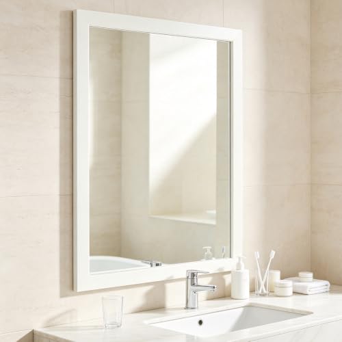 Image of Bathroom Mirror for Over Sink 36x24 Inch Rectangular Wall Mirror, White