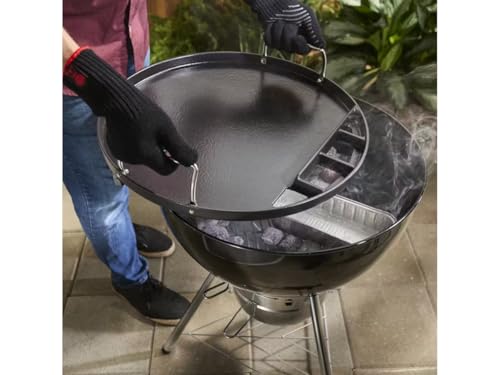 Weber Plancha Vollformat für 57 cm Holzkohlegrills - große Gusseisenfläche für Braten, Gemüse und Fisch – Schwarz (3400844)