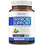 Thyroid Support with Iodine 120 Capsules - Improve Your Energy - Ashwagandha Root, Zinc, Selenium, Vitamin B12 Complex - Thyroid Iodine Supplement for Women & Men - Vegan, Non-GMO - 60 Day Supply