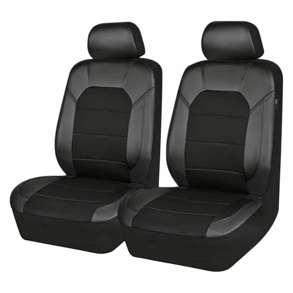 2pcs Housses Siège Avant Voiture pour Renault Kangoo II 2007-2021, Cuir PU Housse Siege Respirant Coussins Couvre Protection Sièges Accessoires,A/Black
