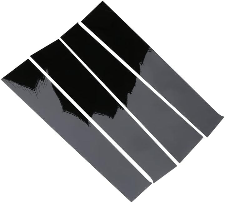 Miniatura 5 de Poste de pilar de ventana compatible con Do-dge Ram 1500 2500 3500 2009-2018 cubierta de puerta, color negro brillante, 4 piezas