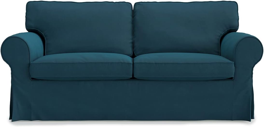 Ektorp Loveseat Sofa Cover Replacement for IKEA Loveseat Cover, Ektorp Couch Cover, Ektorp 2 Seat Sofa Cover (Dark Ocean)