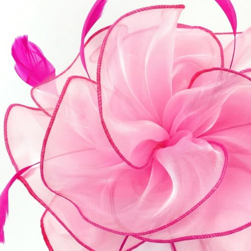 Image of DRESHOW Fascinators Hat Tea Party Headwear Ribbons Feathers on a Headband and a Clip for Women